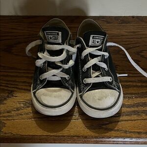 Converse Kids Black & White Low Top Sneakers